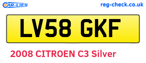 LV58GKF are the vehicle registration plates.