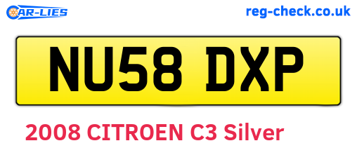 NU58DXP are the vehicle registration plates.