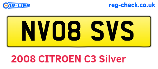 NV08SVS are the vehicle registration plates.