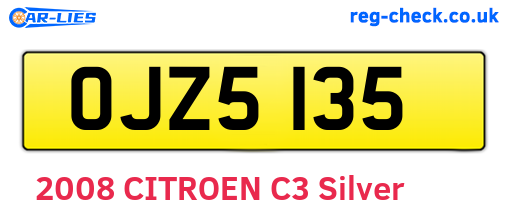 OJZ5135 are the vehicle registration plates.