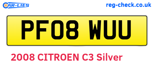 PF08WUU are the vehicle registration plates.