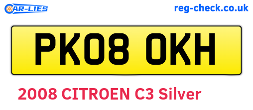 PK08OKH are the vehicle registration plates.