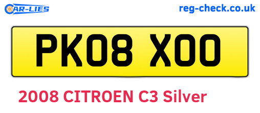 PK08XOO are the vehicle registration plates.