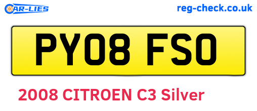 PY08FSO are the vehicle registration plates.