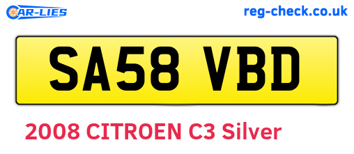 SA58VBD are the vehicle registration plates.