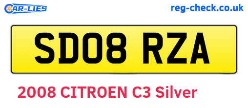 SD08RZA are the vehicle registration plates.