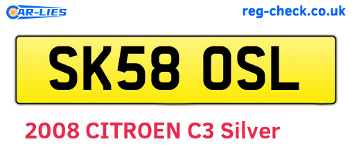 SK58OSL are the vehicle registration plates.