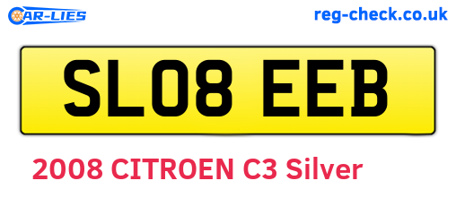 SL08EEB are the vehicle registration plates.
