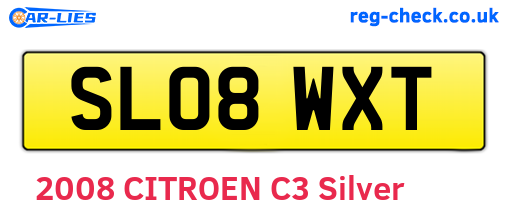 SL08WXT are the vehicle registration plates.