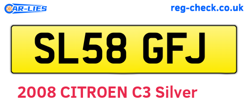 SL58GFJ are the vehicle registration plates.