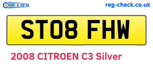 ST08FHW are the vehicle registration plates.