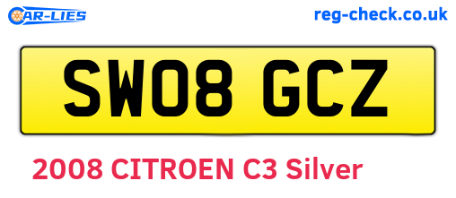 SW08GCZ are the vehicle registration plates.