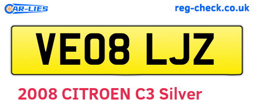 VE08LJZ are the vehicle registration plates.