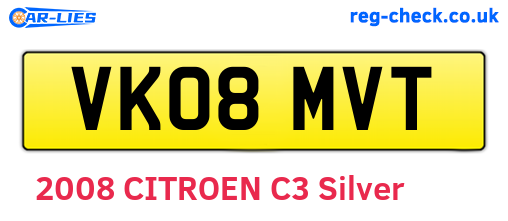 VK08MVT are the vehicle registration plates.