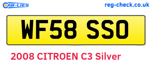 WF58SSO are the vehicle registration plates.