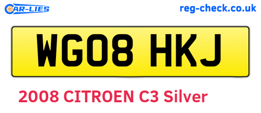 WG08HKJ are the vehicle registration plates.