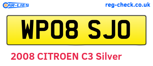 WP08SJO are the vehicle registration plates.