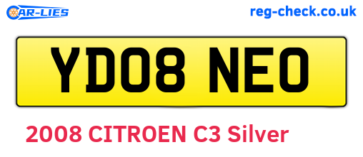 YD08NEO are the vehicle registration plates.