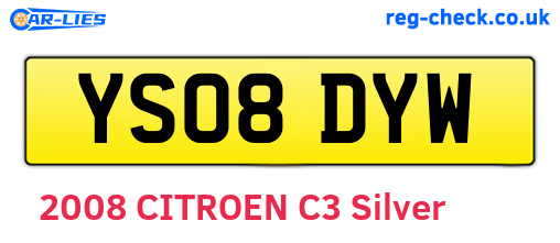 YS08DYW are the vehicle registration plates.