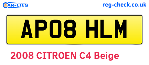 AP08HLM are the vehicle registration plates.