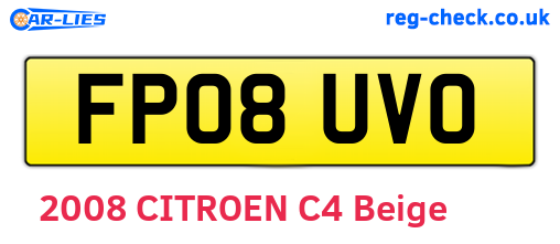 FP08UVO are the vehicle registration plates.