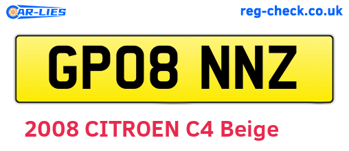GP08NNZ are the vehicle registration plates.