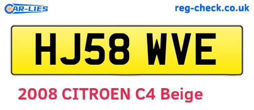 HJ58WVE are the vehicle registration plates.