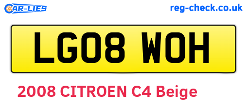 LG08WOH are the vehicle registration plates.