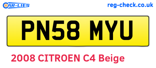 PN58MYU are the vehicle registration plates.