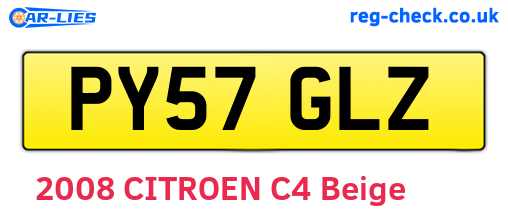 PY57GLZ are the vehicle registration plates.
