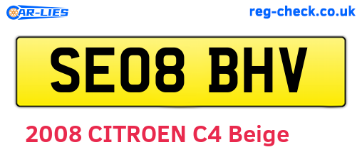 SE08BHV are the vehicle registration plates.