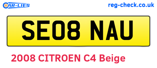 SE08NAU are the vehicle registration plates.