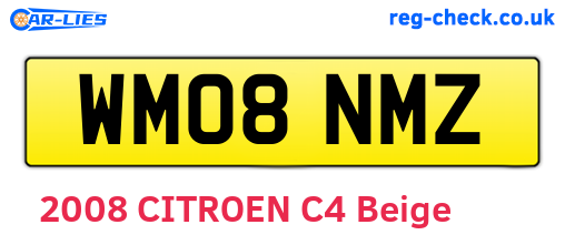 WM08NMZ are the vehicle registration plates.