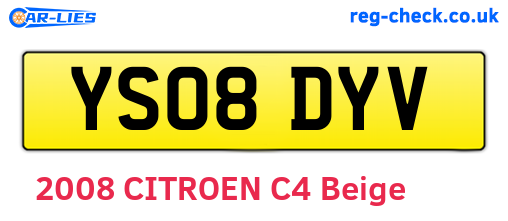 YS08DYV are the vehicle registration plates.