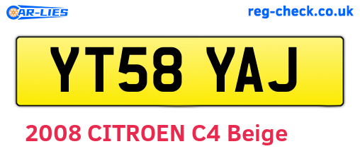 YT58YAJ are the vehicle registration plates.