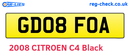 GD08FOA are the vehicle registration plates.