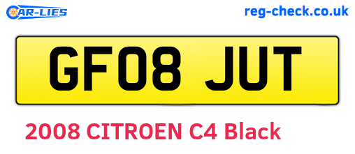 GF08JUT are the vehicle registration plates.