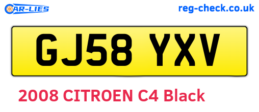 GJ58YXV are the vehicle registration plates.