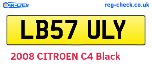 LB57ULY are the vehicle registration plates.