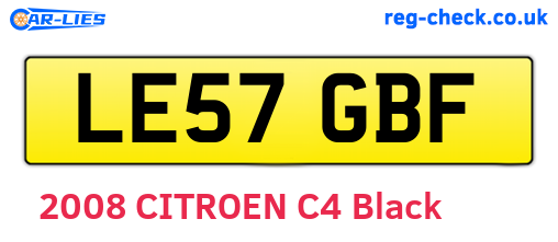 LE57GBF are the vehicle registration plates.