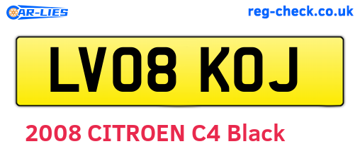 LV08KOJ are the vehicle registration plates.