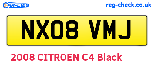 NX08VMJ are the vehicle registration plates.