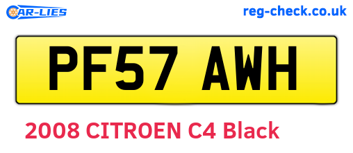PF57AWH are the vehicle registration plates.