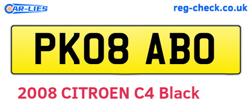 PK08ABO are the vehicle registration plates.