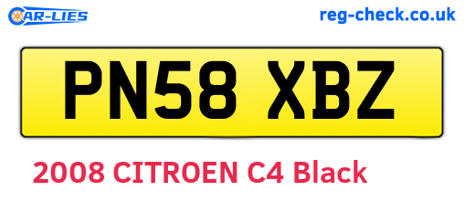 PN58XBZ are the vehicle registration plates.