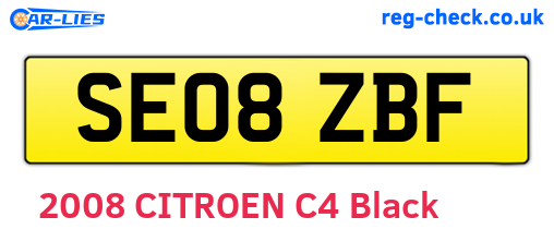 SE08ZBF are the vehicle registration plates.
