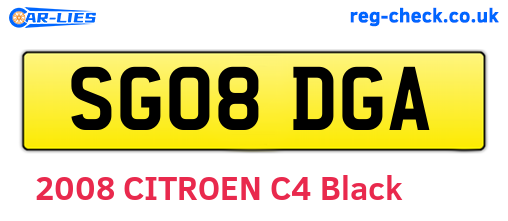 SG08DGA are the vehicle registration plates.