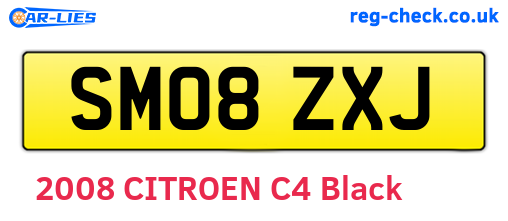 SM08ZXJ are the vehicle registration plates.