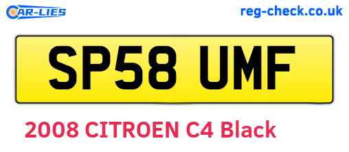 SP58UMF are the vehicle registration plates.