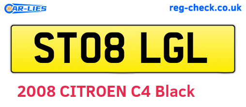 ST08LGL are the vehicle registration plates.